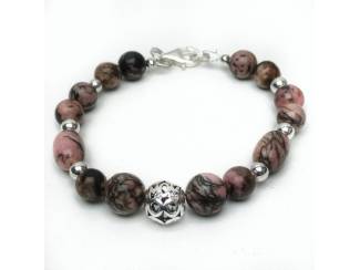 Armband van natuursteen en sterling zilver